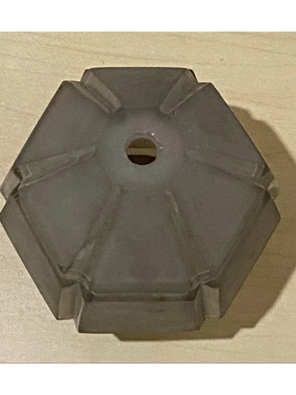 Antique Art Deco Octagonal Faceted Design Frosted Glass Shade